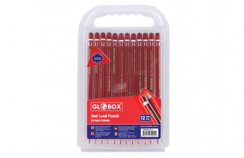 Kırmızı Kurşun Kalem 12 Adet/Blister Paket